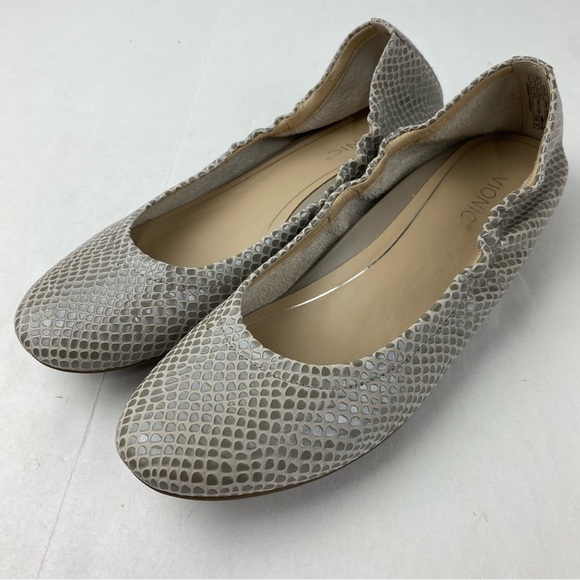 Vionic Womens 7 Alexa Ballet Flat Tan Lizard Leather Slip Ons - Picture 3 of 6